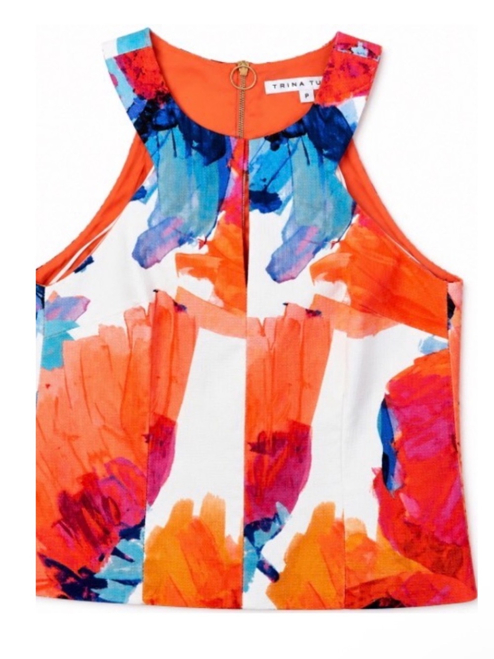 TRINA TURK Katy Poppy Floral Halter Top Womens - Size Small